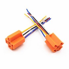 FVTE 汽車繼電器 12V/24V 100A 4腳/5腳通用 白銀雙觸點 大功率, 1個, 五插/四插通用繼電器插座 5個