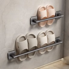 삶의소품 무타공 욕실 거실 슬리퍼 거치대, 스페이스그레이, 1개