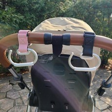 와이드 고리 유모차걸이 유모차가방걸이 후크 블랙 논슬립 자전거 다용도, 핑크