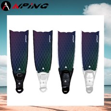 【ANPING】碳纖維旅行短蛙鞋 漸層版 蛙鞋 輕量高效 潛水蛙鞋 自由潛水 水肺潛水 浮潛探險 公司貨, 白導水條+鞋套白,中板,備註鞋碼