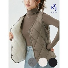 김영주 골프 겨울 퀄팅 베스트 보온 데일리 밍크퍼 V넥 여성 패딩 조끼 KOWLVE32 533051