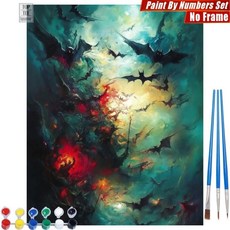 컬러풀 트리 디지털 유화 나무잎 산맥 거실 벽장식 선물, 17. S1116970