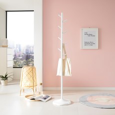 韓國 LIVING STAR 韓國製造 站立式樹枝衣帽架 1, 白色