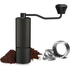수동 커피 그라인더 CNC 스테인리스 스틸 원뿔형 버를 사용한 25g 용량의 버 내부 조절식 분쇄도 에스프레소 푸어오버 프렌치프레스 모카포트용 핸드 그라인더. 274007