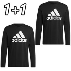 [1+1] 아디다스 면티 긴팔티 트레이닝복 긴팔 티셔츠 BL 블랙 남여공용 운동복 + HM 스티커