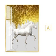 고급 모던 풍수인테리어 말그림 거실 호텔 대형, A