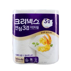 크리넥스 안심3겹 키친타올 140매 4롤 12개 생활용품 > 화장지/물티슈 화장지/티슈 롤키친타올, 1, 8개