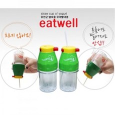eatwell 유산균발효 유아빨대컵 요구르트케이스 80ml, 핑크