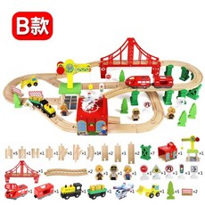 木製電動火車軌道套裝，兼容各大品牌, 1個, 彩盒裝