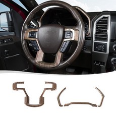 Voodonala 포드 F150 F250 F350 슈퍼 듀티 2015-2020용 F150 스티어링 휠 커버 트림 퍼플, 나무