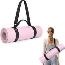 워마코 요가 매트 스트랩 어깨 스트랩과 손잡이가 있는 조절 가능한 캐리어 여성용 남성용, Black - 1 Pack