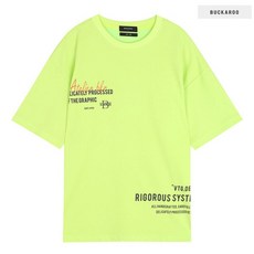 버커루 유니 분또 루즈핏 타이포 레터링 R넥 T B212TS080P
