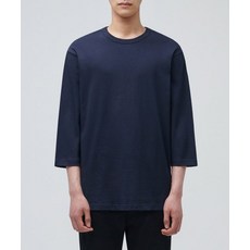 MUSINSA STANDARD 크루 넥 7부 티셔츠 [네이비] 252803