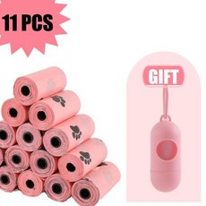 롤 강아지 배변봉투 야외 청소용 생분해성 고양이 쓰레기봉투 디스펜서 선물용 애완용품, 1개, 4. 10Rolls 150pcs