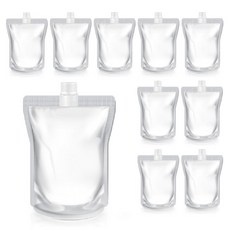 요리를그리다 테이크아웃 음료 투명 스파우트 파우치 500ml 14 x 22 cm, 대(L), 1개입, 10개