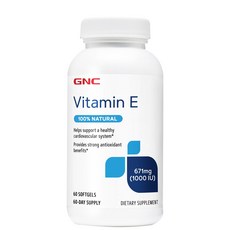 GNC 100% 천연 비타민 E 1000 IU 60정 (소프트젤) Vitamin 60caps, 1개