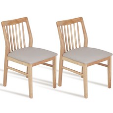 첼로 원목의자 고무나무 식탁 카페 인테리어 체어, 내추럴 베이지, 2개