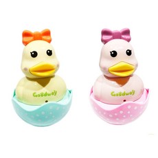 영유아 오감발달 멀티놀이 오리 오뚜기 돌잔치 오뚝이장난감, 노랑, 1개