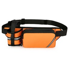 물병 홀더가 있는 허리 팩 조절 가능한 스트랩 벨트가 경량 패니 가방 하이킹 달리기 산책 사이클링 개 야외 여행용 222865, 오렌지 병 홀더 포함