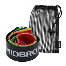 미드브로 루프밴드 탄력 고무 라텍스 밴드 5종 파우치 세트, 크레용, 1개