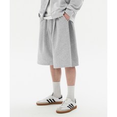 매장정품 트릴리온 TRILLION 사이드 딥 턱 스웨트 버뮤다 쇼츠 (MELANGE GRAY) TRSPT50GR 173546