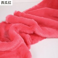 加厚仿狐狸毛布 45cm*45cm DIY布料, 1個, 西瓜紅