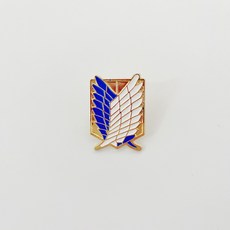 進擊的巨人 自由之翼徽章 胸針 金屬別針扣 動漫周邊, R132-藍白金, 1個