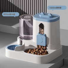 新款自動貓咪餵食器狗碗寵物碗貓盆二合一飲水機貓碗寵物用品跨境, 1個, 藍色 可控出糧:如圖, 1L