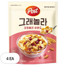 포스트 크랜베리 아몬드 그래놀라, 500g, 4개