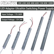 초박형 스위칭 전원 72W 260V 장치 조명 60W 100W LED 공급 어댑터 36W 170 18W 변압기 80W 24W 드라이버 48W 12V 24V, 170 260V, 12V용, 18와트