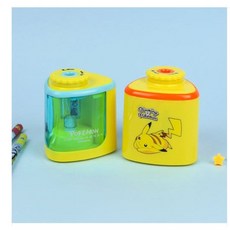 포켓몬스터 자동 연필깎이 초등 아동 공부 학원 학교 학용품, 피카츄 캐릭터 (랜덤색상), 1세트