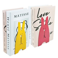 아란에디션2 토끼 스틸 북엔드 2P, 핑크