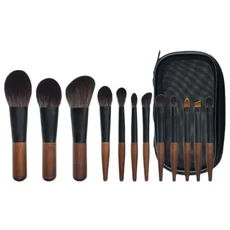 12pcs 여행 메이크업 브러쉬 아이 섀도우 파우더 블러셔 리퀴드 파운데이션 BB 크림 휴대용 가방 포함, 12개