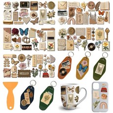 GOMAKERER 24가지 스타일 모텔 키체인 스티커 120개 핑크 책 애호가 UV DTF 전송 방수 전사 데칼 문질러 옮기기 DIY 빈 아크릴 호텔 카드용 192136, 핑크 북 애호가