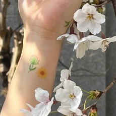 스토어-이유 파스텔문구 쁘띠팬시 파스텔 플라워 감성 타투 스티커 세트