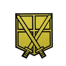 桃園出貨-進擊的巨人訓練兵團討伐之劍反光臂章魔鬼氈士氣章補丁繡花章 魔鬼氈臂章 士氣魔鬼氈, 黃色M00172-21, 1個