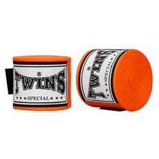 古川小夫 3米 5米 TWINS 泰拳 拳擊手綁帶 BOXING Hand Wraps 微彈性 綁帶 - 橘, 1個, 3米窄版
