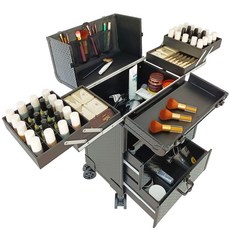 전문가용 메이크업박스 트롤리 이동식 리치 일체형바퀴 텍스처