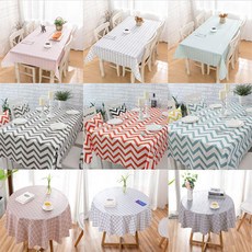 북유럽 체크 방수 식탁보, 4인용(152 x 120 cm), 체크 핑크