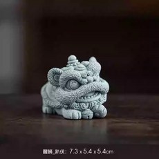 【矽膠模具】四组醒獅模具 食品級材質 新奇好玩手工 水泥 水晶滴膠 蠟燭 石膏模具 diy桌面擺件製作 親子手工工具, 白色趴趴獅模具, 1個