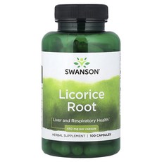 겨울선물 Swanson 감초 뿌리 450mg 캡슐 100정 건강선물, 1개