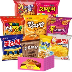 소소 세트 카라멜콘땅콩46g 콘칲44g 죠리퐁마시멜로35g 신짱73g 자갈치30g 꿀꽈배기30g 포스틱30g 감자깡30g 몽실22g, 1개