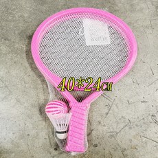 兒童羽毛球拍玩具套裝：塑膠球拍、親子互動家家酒、露營玩具、幼兒玩具、生日禮物、幼稚園分發禮品, 1個, 粉(軟網)