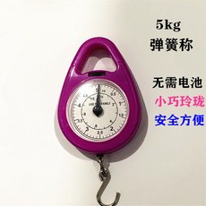 台灣出貨 迷你彈簧秤 不鏽鋼手提便攜管子秤 機械計量工具掛秤鈎秤吊秤測力計 彈簧稱 磅秤 吊秤 電子秤 機械電子計量稱, 5kg迷你(塑料款）, 1個