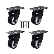 철물파크 블랙 베어링 4개입 세트 바퀴 구르마 캐스터 고정 회전 브레이크, A-02 1.5인치 회전(4개입)