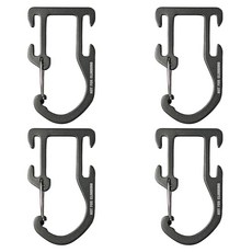 부착 백팩 기어 알루미늄 클립 스냅 카라비너, Dark Grey (4-Pack)