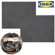 이케아 북유럽 격자 식탁매트 테이블, 2개, 38X30, 다크그레이
