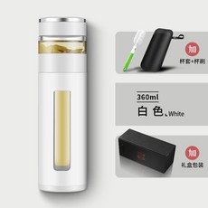 보온 물통 L 등산 보온물병 거름망 캠핑 보온병 텀블러 스포츠, 1개, O. 업그레이드된 온도 표시 버전 화이트 360ml 선