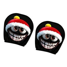 자동차와 호환되는 카툰 프린트 헤드레스트 커버 폴리에스터 탄성 커버 2종 세트 28 x 26cm 한 쌍 일상적인 운전 용도와 호환 가능, 사이즈 이미지 참고, 2개, 스타일3