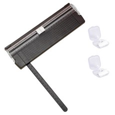 종이 커터 슬라이더 단두대 A5 종이 슬라이서 트리머 스크랩북 공예 사진 쿠폰 라벨 카드스톡용 보안 블레이드 3개 포함 (블랙), 종이 커터 슬라이더 단두대, A5 종이 슬라이서 트리머